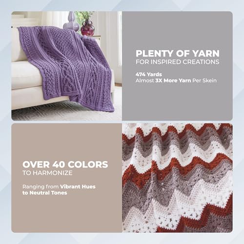 Image of Mary Maxim Maximum Value Acrylic Yarn for Crocheting and Knitting, Soft Worsted Weight White Yarn 4, Ideal for Blankets, Sweaters, Hats, and Scarves, 8 oz Skein (474 Yds), Aran - 1 Skein