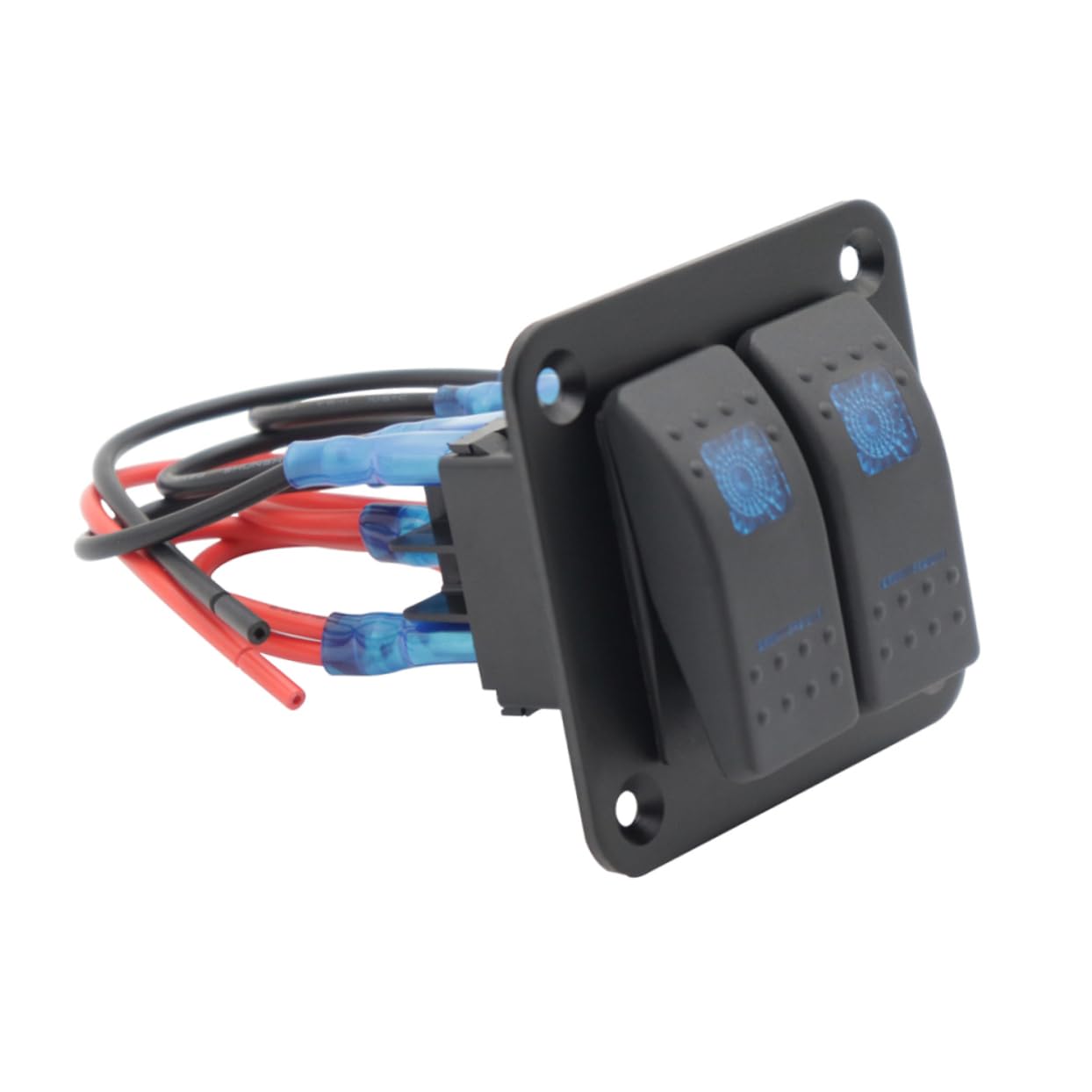 OSOLADY 2-Button Safety Panel for Rv Car Use Modifiable Switch Panel Blue 5p Connectors Easy Install Durable for Vehicles Boats Motorcycles