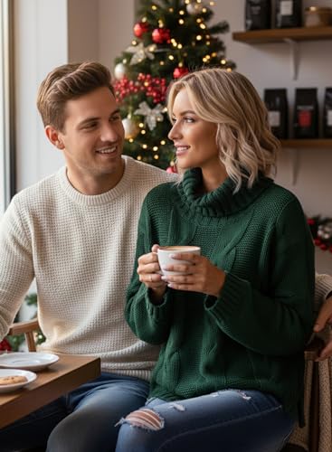 Image of Dokotoo Womens Sweaters Turtleneck Cable Knit Chunky Pullover Fall Outfits