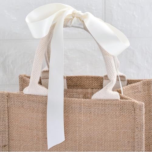 Image of Double Face Ivory /Antique White Satin Ribbon 7 /8 inch X 25 Yards Polyester Ivory Ribbon for Gift Wrapping Very Suitable for Weddings Party Invitation Decorations and More