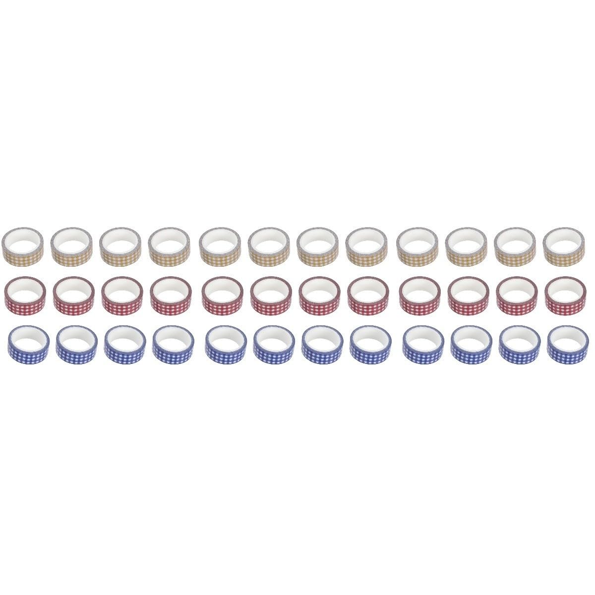 Angoily 3 Sätze Vintage Gitter Klebeband Retro Dekorative Tapes Für Diy Handwerk Scrapbooking Und Buchdekoration Rot Blau Gelb 12 Rollen * 3
