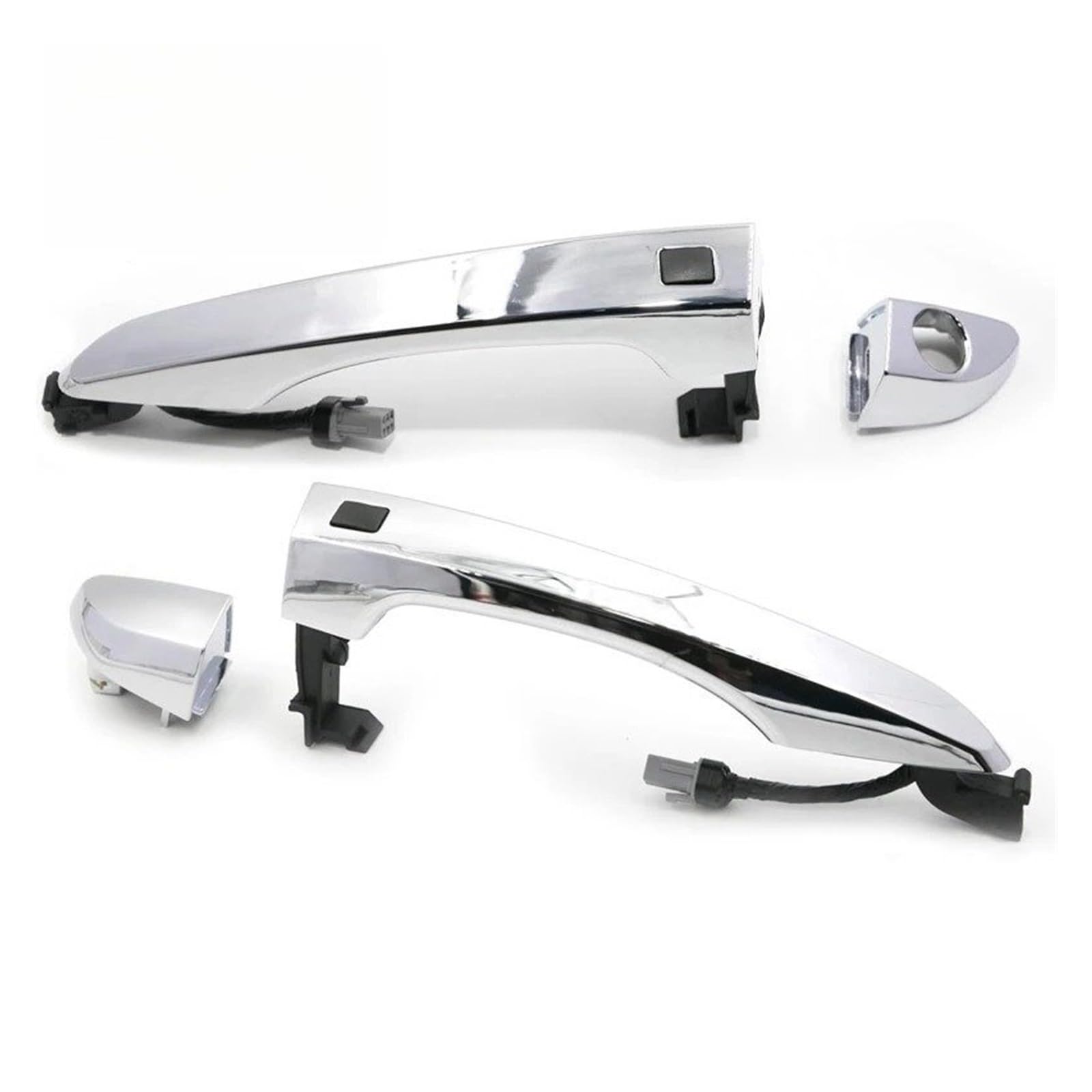 Pacsci 1Pair Car Outer Door Handle For Hyundai For Tucson 2016-2020 82651D3710 83651D3010 Front Rear Left Right Chrome Exterior Door Handle Key Handle(1Pair)