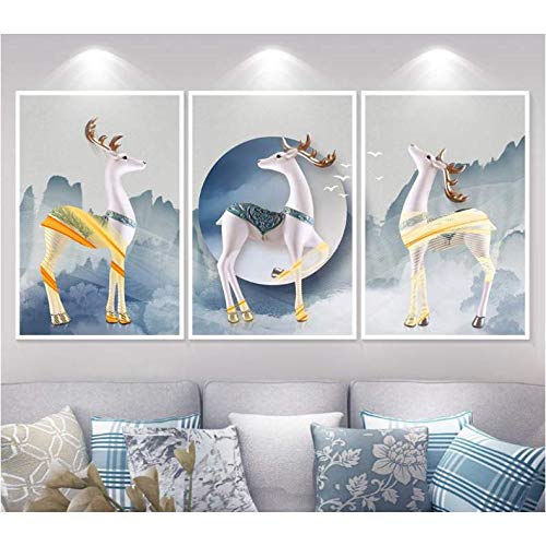 Toile murale cerf moderne 50x70cm pour illuminer une pièce sombre facilement - 2
