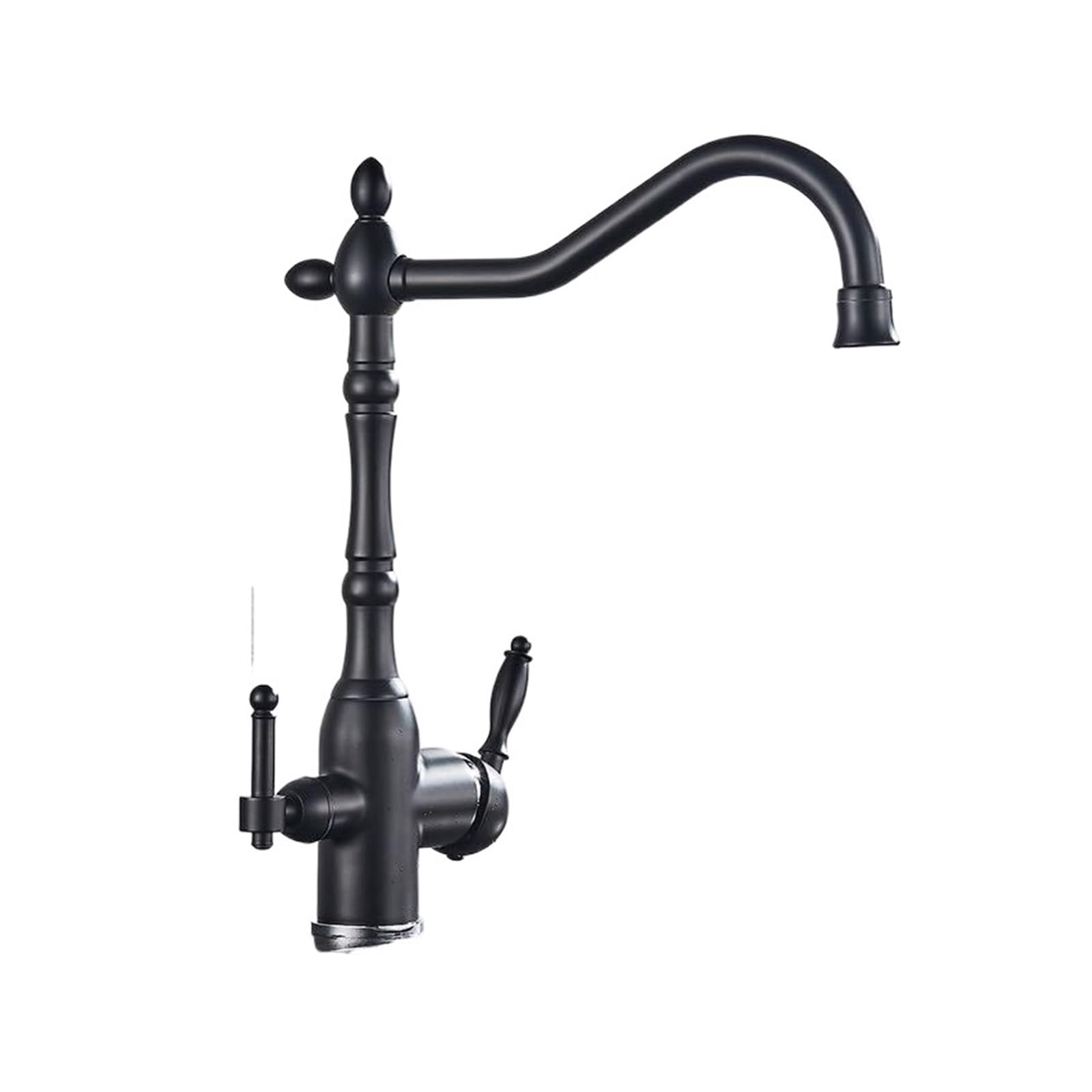 CZYWKDDPP Kitchen Tap, Purify Faucets Gold Mixer Cold and Hot 360 Rotation with Water Purification Features Crane Tap(Matte Black)