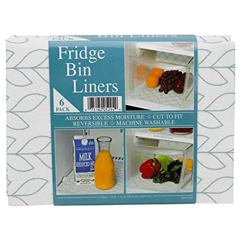 Envision Home Refrigerator Liners, Shelf Liner, Absorbent Fridge Liners, 12 Inch x 24 Inch, Slate Leaf Print, 6 Pack Cover