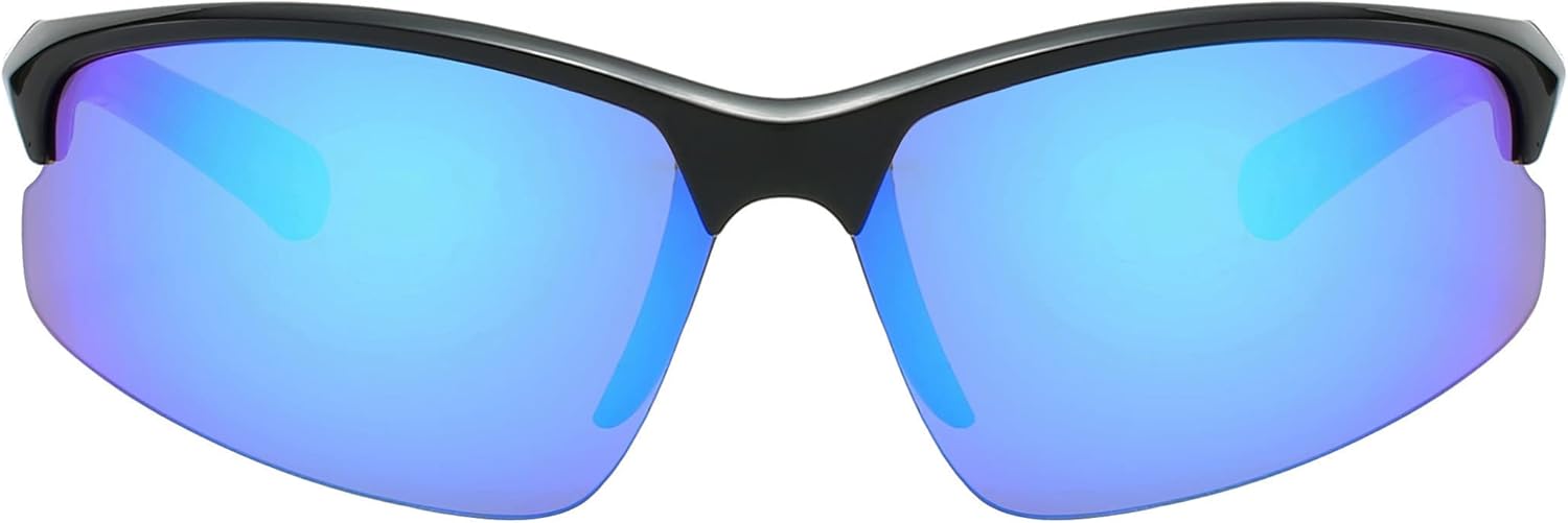 Piranha Avalanche FLX-T Sport Sunglasses with Blue Mirror Lens and Flexible Temples