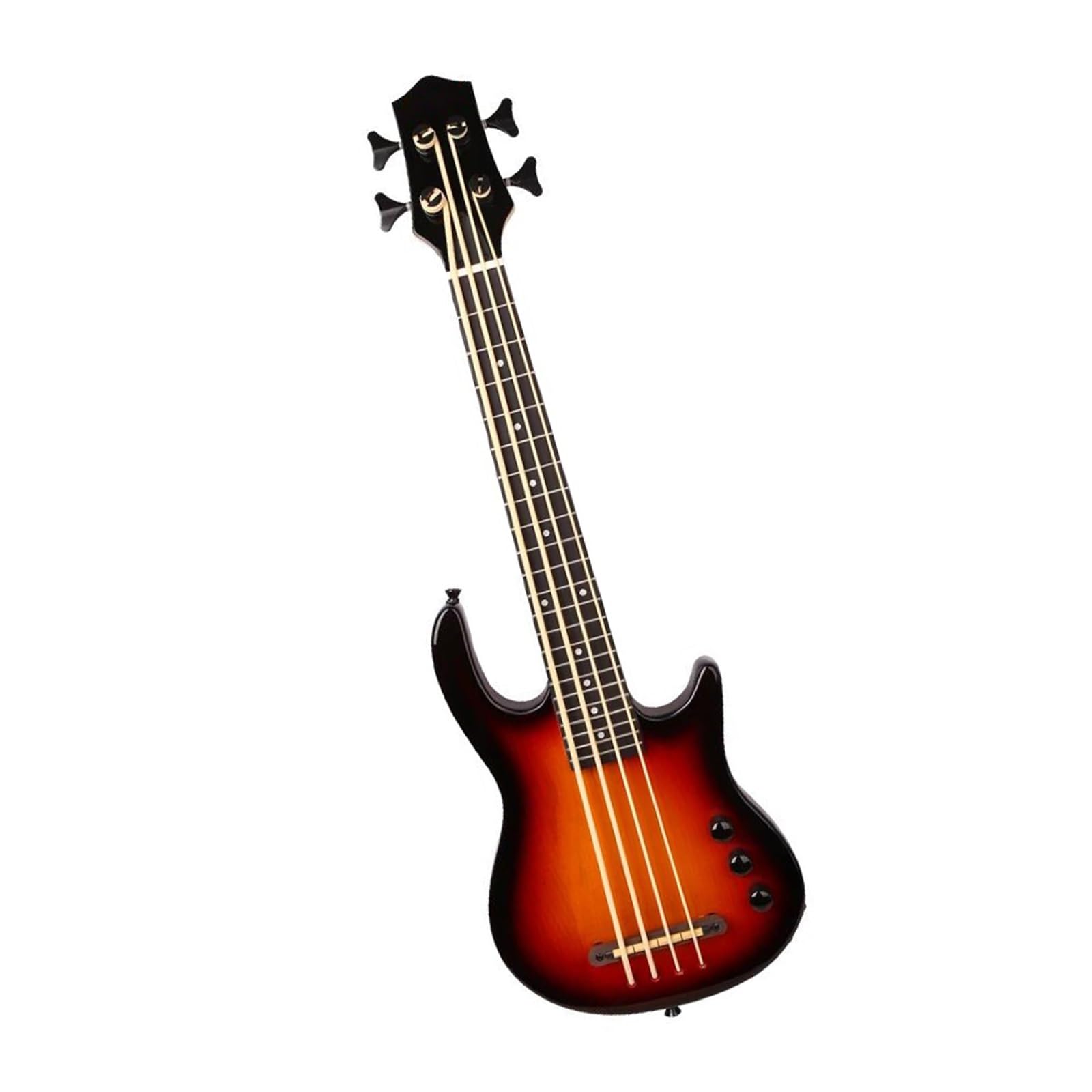 4-strunowa Przykręcana Elektryczna Gitara Basowa Ukulele Z Wykończeniem Sunburst Korpus Z Jesionu, Klon, Tył/bok Ukulele Set