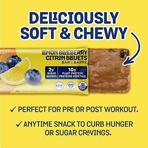 Hungry Buddha Bars - Plant Based Protein Bars - Vegan Nutrition Bars - Low Sugar Healthy Snacks - Gluten Free Snack Bars - Peanut Free - Keto Bar - Chocolate Chip & Lemon Blueberry (Pack Of 24) #TOP4