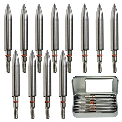 Image of 100 /125 /150 /200 /300 Grains Archery Field Points Practice Field Tips, Archery Target Practice Hunting Arrow Tip for Recurve, Compound Bow Crossbow, Stainless Steel Screw in Broadheads