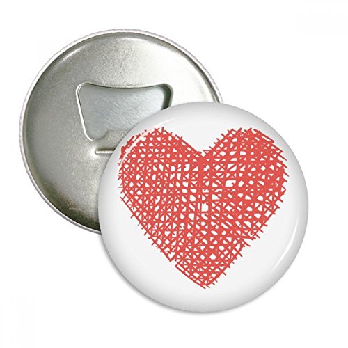 Valentine ouvre-bouteille aimants réfrigérateur pins badge rose 3pcs