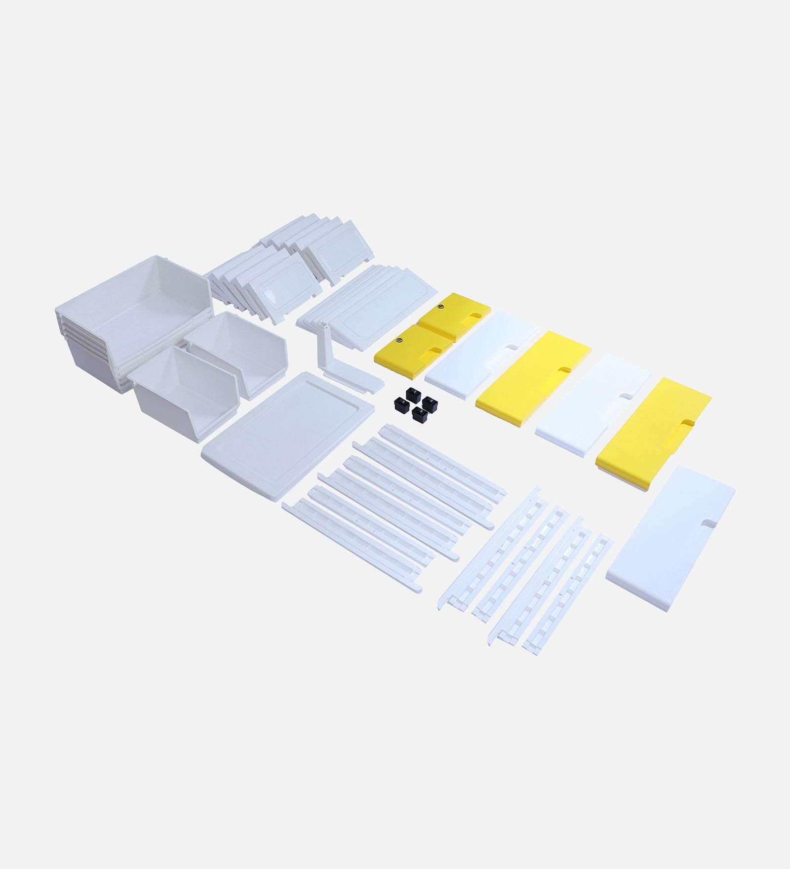The Tickle Toe 7-Drawer Plastic Chest for Kids | Yellow White Storage Organizer with Locks | Portable Dresser Cabinet for Clothes & Toys | 44L x 28.5W x 98H cm 2
