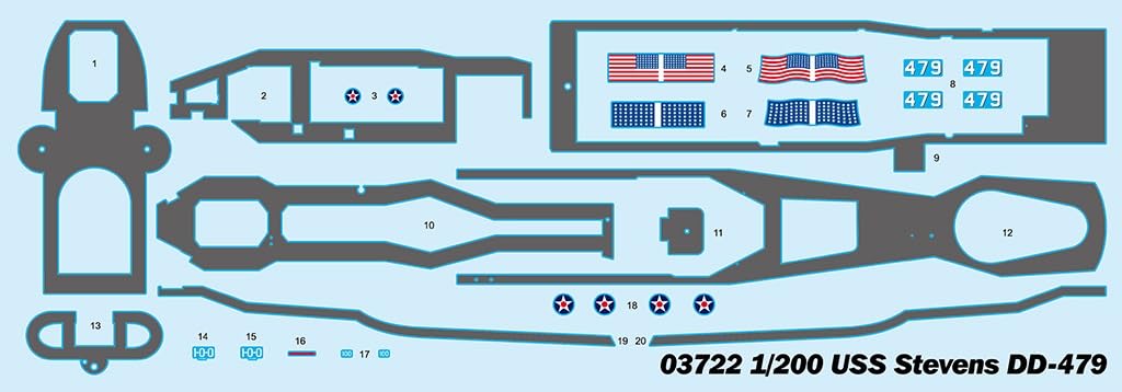 Trumpeter 03722 USS Stevens DD-479 1/200 - Zestaw do modelowania tworzyw sztucznych
