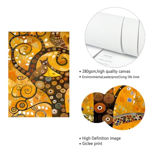 Affiche encadrée hiboux mignons 60x90cm décoration murale rétro - 5