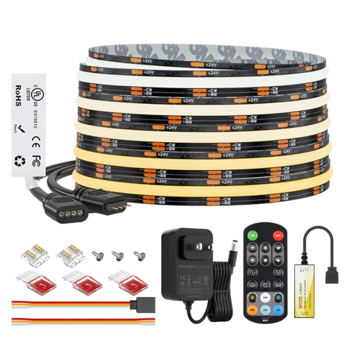 Tira LED FCOB BTF-LIGHTING 16.4FT 24VDC Blanco Ajustable miniatura 1