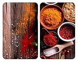 WENKO Placas cobertoras de vidrio universales XL Especias - 2er Set, Multicolor