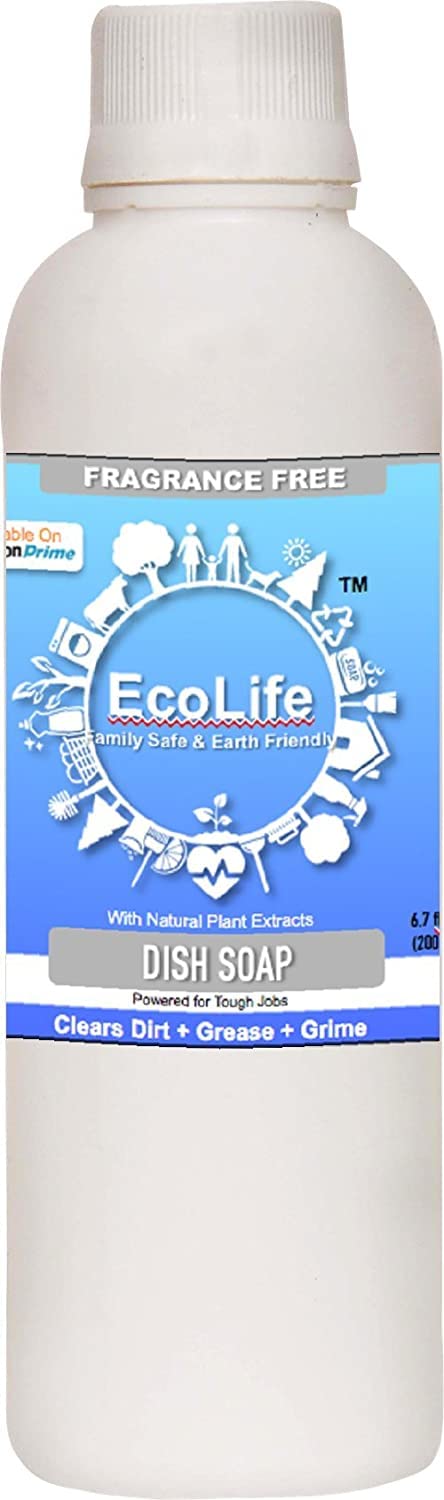 CERO ® ECOLIFE Hand Safe and Effective, 100% Natural Dish Washing Soap, Fragrance Free (199ml)-image-32