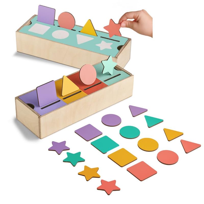 Image of Curious Cub Color & Shape Sorter Toys for Kids 1-3 Yrs|Montessori Wooden Toy for 1 Year Old|Puzzle Game for Preschool Learning|Color Sorting Toys for Kids|Montessori Toy's for 2 Year| Birthday Gift