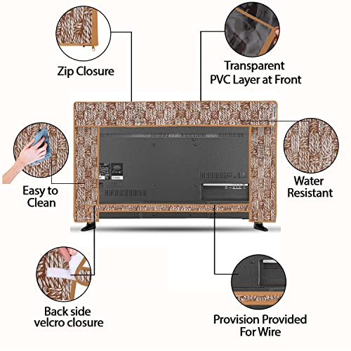 Image of Transparent LCD /LED T.V Protector Cover with Zipper Enclosure for 26 Inch Suitable for All Major Brand & Model (Color-Yellow, Size-25.5.3x17 Inches)