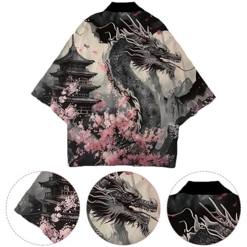 Men's Japanese Style Kimono Lightweight Open Front Cardigan Stylish Summer Beach Outfits3