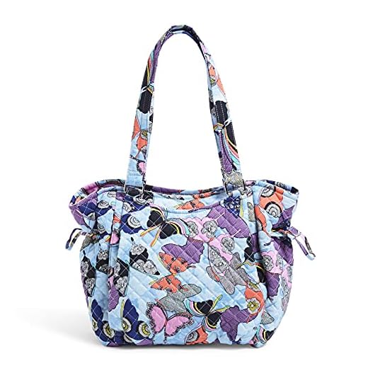 Vera Bradley Women's Cotton Glenna Satchel Purse, Butterfly By - Recycled Cotton, One Size