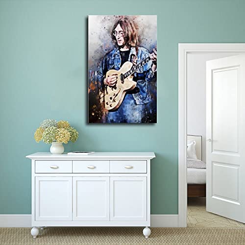 Poster légendaire guitariste John Lennon sur toile pour chambre à coucher, paysage, bureau, décoration sans cadre, 50 x 75 cm - Les Beatles, Paul McCartney, John Lennon, RIngo Starr, George Harrison Poster légendaire guitariste John Lennon sur toile pour chambre à coucher, paysage, bureau, décoration sans cadre, 50 x 75 cm – Image 5