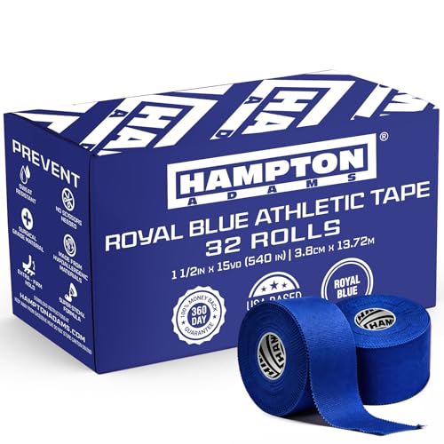 Image of Hampton Adams | As Seen on Shark Tank | Original Bulk Athletic Tape (32-Pack) | 45 ft Rolls | NO Sticky Residue & Easy to Tear | Perfect for Sports Athletes, Trainers & First Aid Injury Wrap