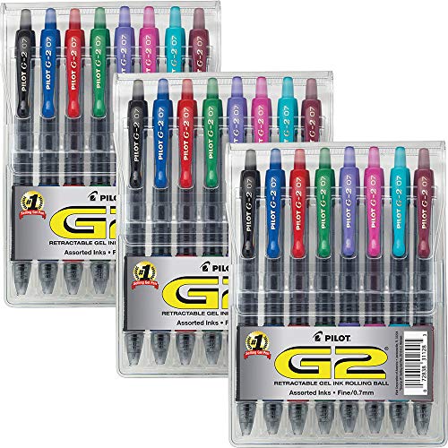 Pack de 8 bolígrafos retráctiles G2 Gel Roller 0.7 mm miniatura 1