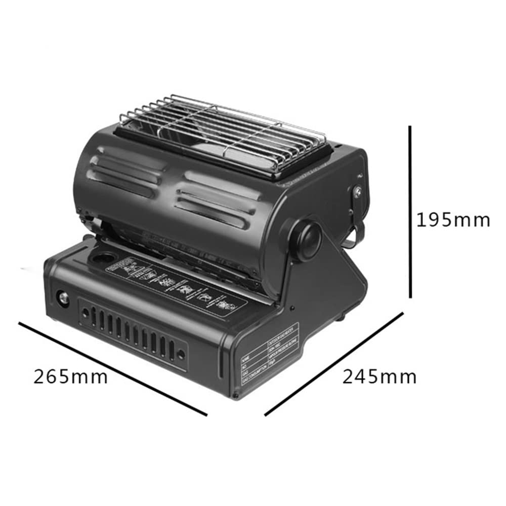 Calentador De Terraza Calentador De Propano Calentador De Patio Trasero Portátil 2 En 1 Horno De Gas Exterior con Mango De Mano, Peso Ligero/Sin Humo/Escritorio
