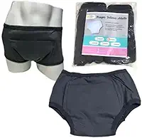 Roupa Intima Unissex Tecido Algodão Geriátrica com Absorvente Para Incontinencia Urinária Segura Escapes Xixi kit 2unds Cinza (P)
