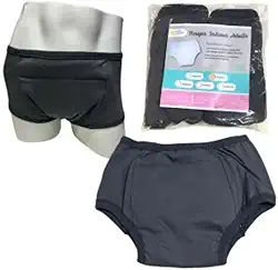 Roupa Intima Unissex Tecido Algodão Geriátrica com Absorvente Para Incontinencia Urinária Segura Escapes Xixi kit 2unds Cinza (P)