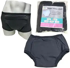 Roupa Intima Unissex Tecido Algodão Geriátrica com Absorvente Para Incontinencia Urinária Segura Escapes Xixi kit 2unds Cinza (P)