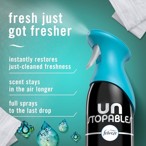 Image of Febreze Air Mist, Air Freshener Spray, Odor Fighting Room Spray, Deodorizer for Home Bathroom Kitchen Office Apartment Dorm Room Classroom, Unstopables Fresh Scent, 8.1oz