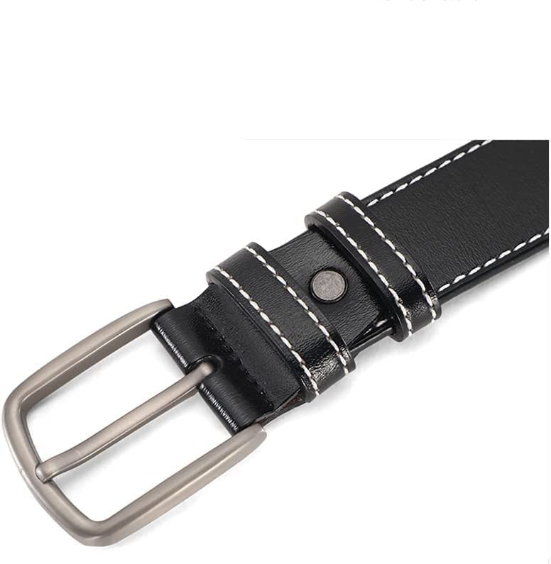 100% Genuine Leather Men's Casual Jeans Belt - Tooling Design With High-Grade Alloy Pin Buckle - Widened Strap4