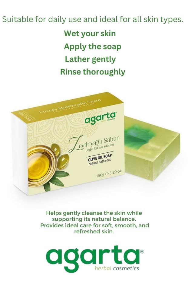 Handmade Olive Oil Soap Bar – Natural Botanical Cleansing Soap for Skin & Hair Care, Vegan Clean Formula – 5.29 oz - Image 5
