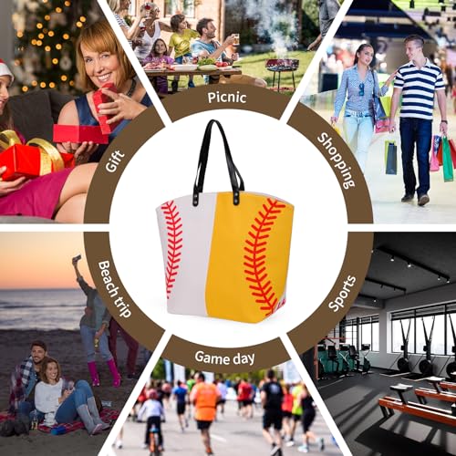 Bolso tote grande para béisbol y softball miniatura 6