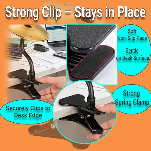 image for CEMZENFIX Mini Clip-On Desk Cymbal, Desktop Drum Percussion Toy for Mu