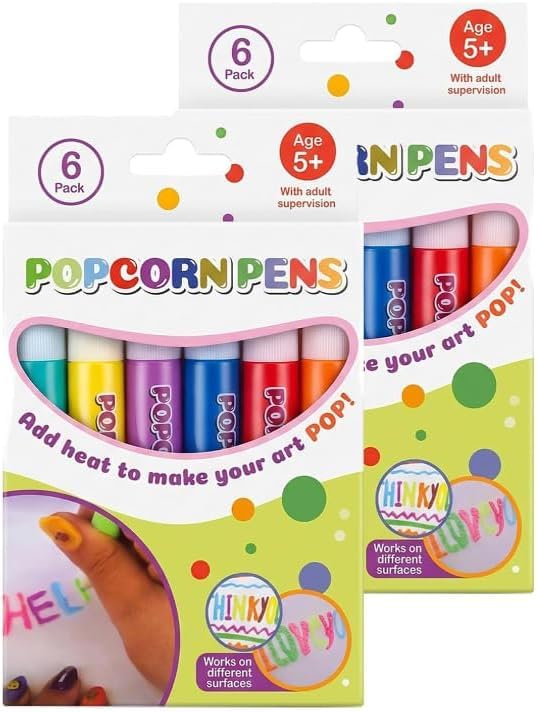 DEJIN 12PCS Magic Popcorn Pen, DIY Bubble Popcorn Drawing Pens, 3D Bubble Popcorn Drawing Pensadults aged 14 and olde(2 BOX)
