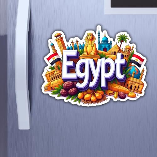 Image of Zesta Wooden Fridge Magnets Set | Refrigerator Decor Magnets for Kitchen | India Souvenir Fridge Magnet Collection | Wooden Magnet for Fridge Door Decoration (Egypt)