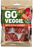 Flamingo Friandise Veggie pour Chien avec Fraise S – 8 pièces, 120g –– Saveur Fraise Rouge | Snack Dentaire sans Viande, Original et Sain