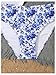 BEAUDRM Girl's 3 Piece Floral Print Halter Triangle Bikini Set Cute Swimsuits with Cover Up Beach Skirt Blue and White 8 Years