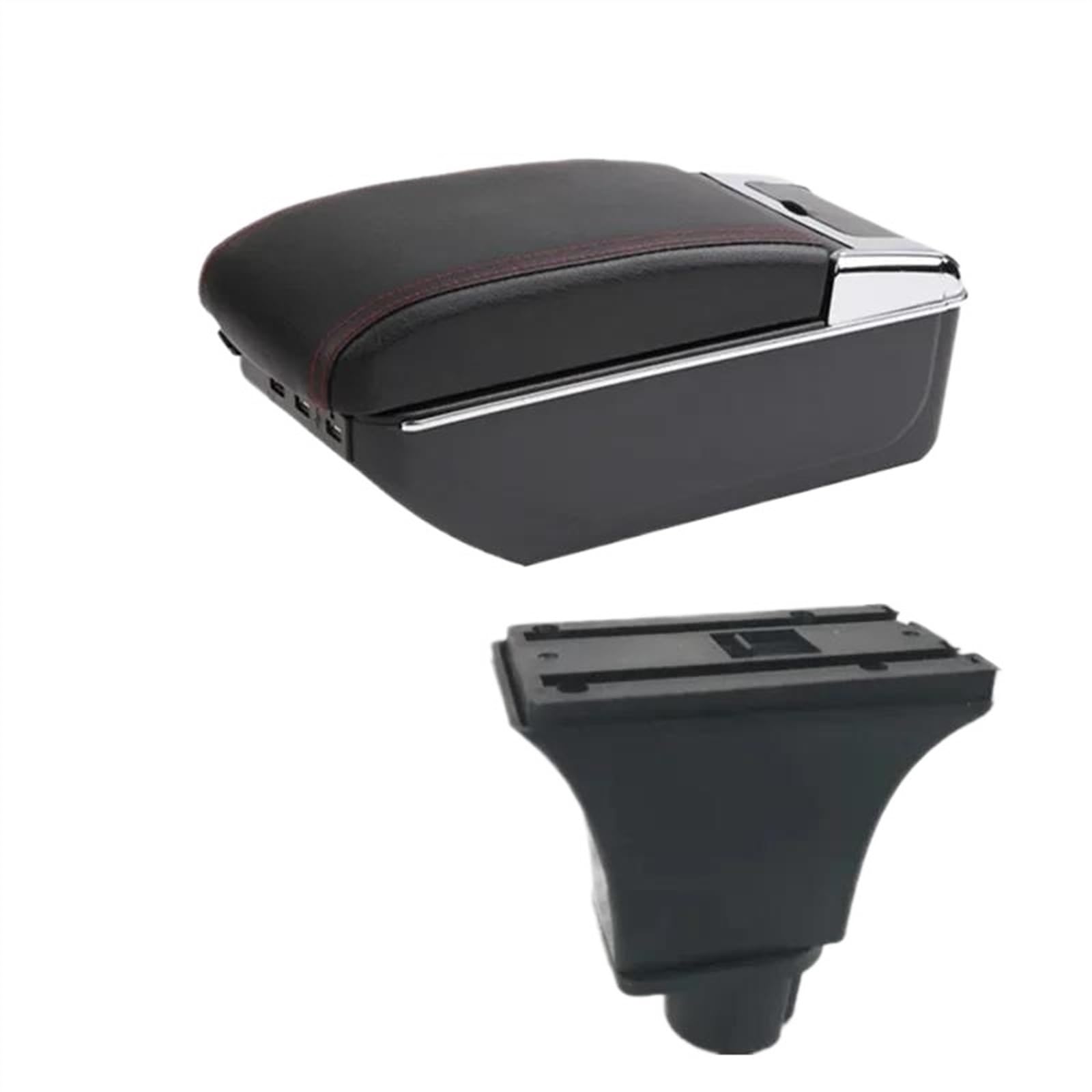 DYDGUTUFB For Opel For Corsa C Car Armrest Box Central Storage Box Interior Details Retrofit Accessories (D2 black line 7USB)