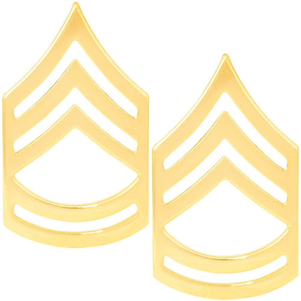 MEDALS OF AMERICA EST. 1976 Army Chevron Rank: Brass Metal Finish: Enlisted: Sergeant 1st Class SFC (E-7) Pair