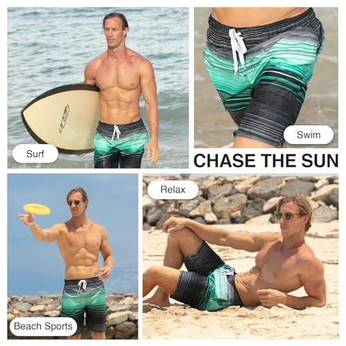 Image of Kanu Surf Men's Big Viper Extended Size Stripe Swim Trunk