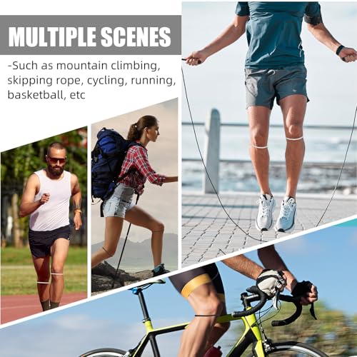 Image of Foilswirl Silicone Patella Knee Band for Basketball Patella Tendon Support Knee Pain Running Tendon Brace Support Strap(4,Black and White,M)