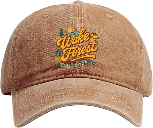 Wake Forest North Carolina Typographic Design Coffee Dad Hat – Unisex Soft Baseball Cap