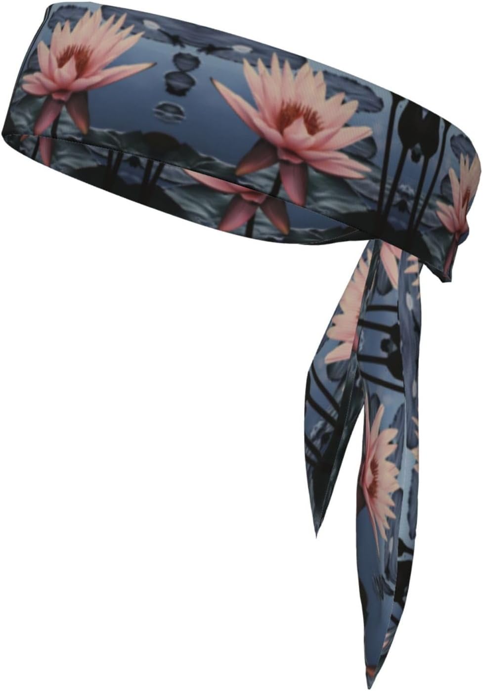 Tie Headband Men Women, Nymphblush Print Sports Sweatband | Adjustable Tie-Back, Moisture Wicking. For Running Yoga Tennis Basketball Cycling Workout, Nymphblush Pattern