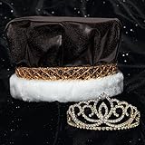 Black Metallic Crown and Gold Sasha Tiara Royalty Set