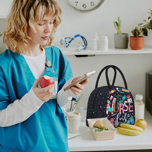 Nurse Lunch Bags for Women Nurse Lunch Box Nursing Medical Theme Insulated Lunchbox Nurses Day Gifts Reusable Cooler Tote Bag for Men & Women Office Travel Picnic Camping - Image 6