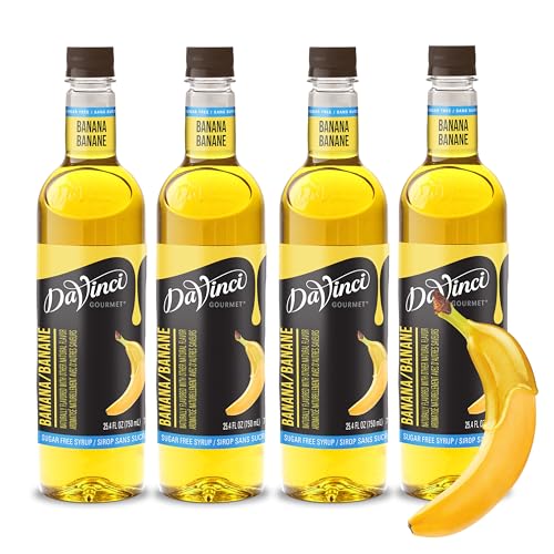 Image of DaVinci Gourmet Sugar-Free Banana Syrup, 25.4 Fluid Ounces (Pack of 4)