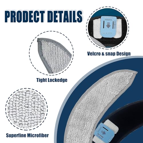 Image of 6 Pack Replacement Mop Pads Compatible with i-Robot Roomba Combo J7+ J9+ Robot Vacuum Mopping Pads Accessory Parts